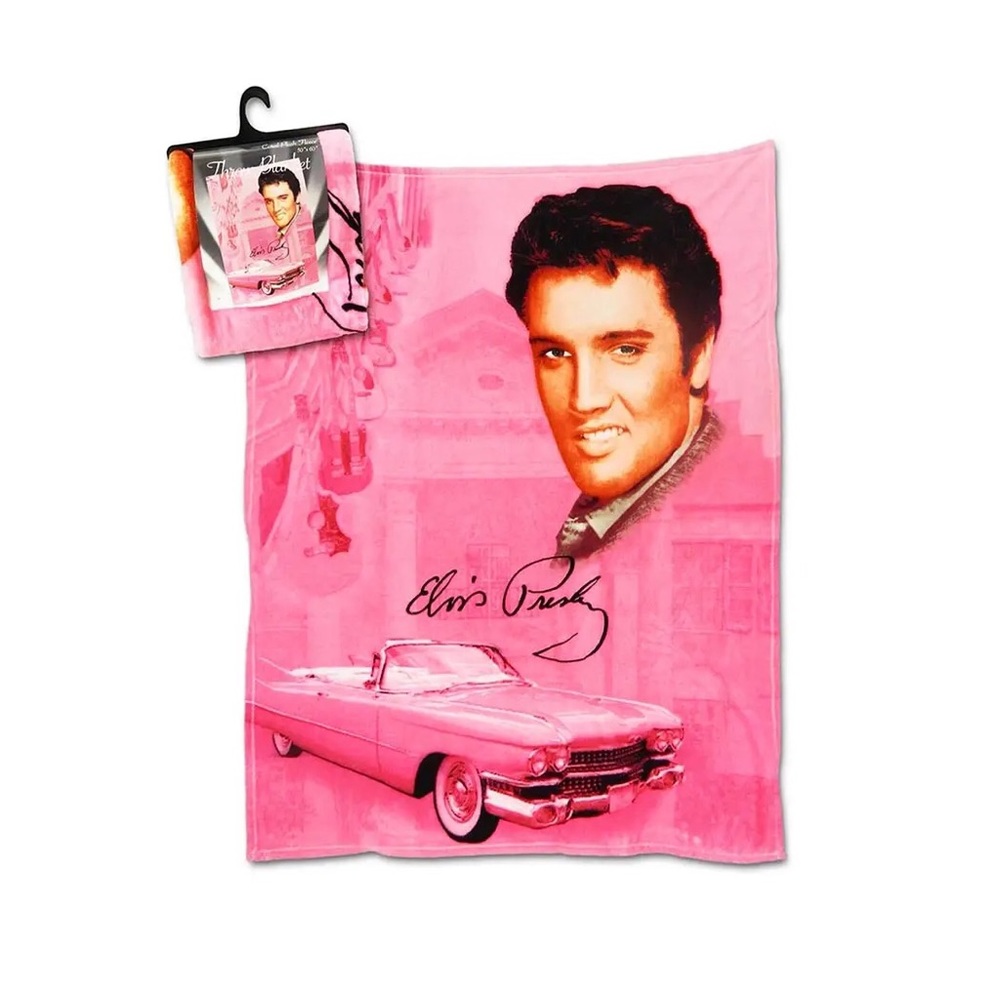 NWT Elvis Presley pink black soft fleece throw